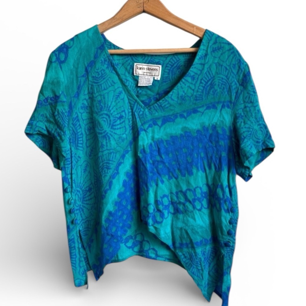 Vintage Karin Stevens Patterned Blouse 8P